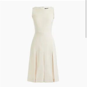 Jcrew 365 Pleat Dress Ivory Wool Size US6